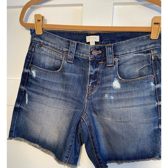 J.Crew Dark Denim Cut Off Distressed Jean Shorts - Size 26, Trendy * WS14